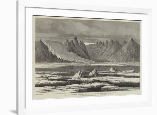 The Arctic Expeditions, South Strom-Fiord, Greenland, the Great Island Glacier in the Distance-null-Framed Giclee Print