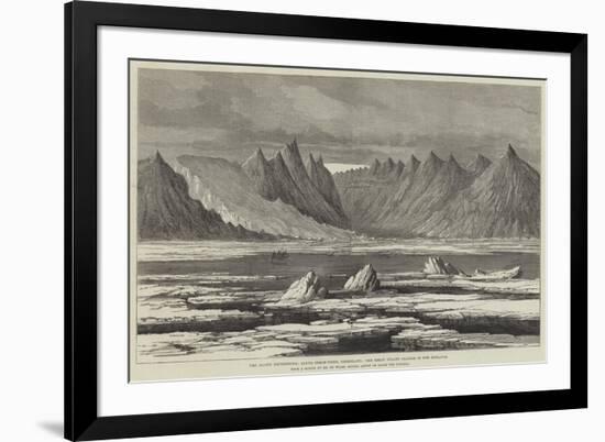 The Arctic Expeditions, South Strom-Fiord, Greenland, the Great Island Glacier in the Distance-null-Framed Giclee Print