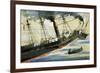 The Arctic, Paddle Steamer, Sinking After a Collision with a French Steamer in 1854-John S. Smith-Framed Giclee Print