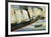 The Arctic, Paddle Steamer, Sinking After a Collision with a French Steamer in 1854-John S. Smith-Framed Giclee Print