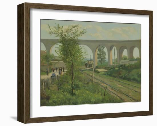 The Arcueil Aqueduct at Sceaux Railroad Crossing, 1874-Jean Baptiste Armand Guillaumin-Framed Giclee Print