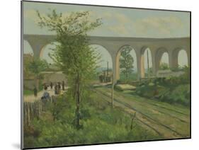 The Arcueil Aqueduct at Sceaux Railroad Crossing, 1874-Jean Baptiste Armand Guillaumin-Mounted Giclee Print