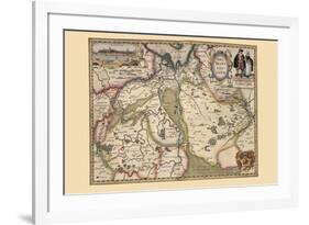 The Area Around Deventer, Netherlands-Pieter Van der Keere-Framed Art Print