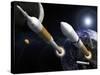 The Ares I Crew Launch Vehicle and the Ares V Cargo Launch Vehicle-Stocktrek Images-Stretched Canvas