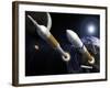 The Ares I Crew Launch Vehicle and the Ares V Cargo Launch Vehicle-Stocktrek Images-Framed Photographic Print
