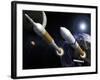 The Ares I Crew Launch Vehicle and the Ares V Cargo Launch Vehicle-Stocktrek Images-Framed Photographic Print