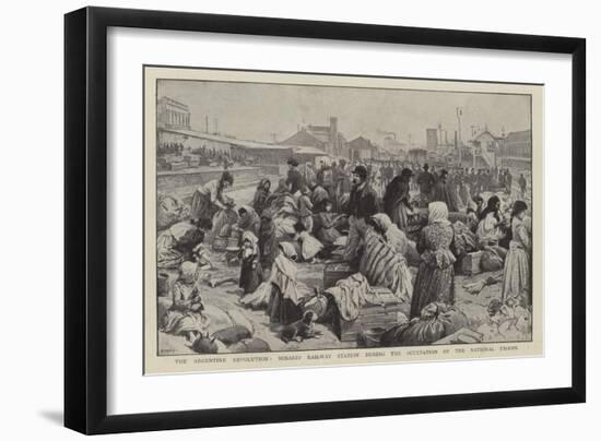 The Argentine Revolution, Rosario Railway Station-null-Framed Giclee Print