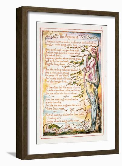 The Argument, Illustration and Text from 'The Marriage of Heaven and Hell', C.1790-3-William Blake-Framed Giclee Print