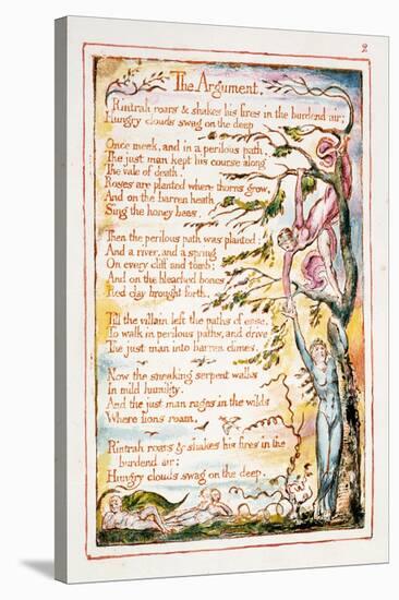 The Argument, Illustration and Text from 'The Marriage of Heaven and Hell', C.1790-3-William Blake-Stretched Canvas