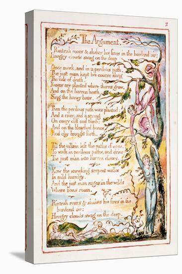 The Argument, Illustration and Text from 'The Marriage of Heaven and Hell', C.1790-3-William Blake-Stretched Canvas