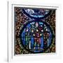 The Ark of the Covenant Window, Detail of God with the Church and the Synagogue, 12th Century-null-Framed Giclee Print