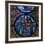 The Ark of the Covenant Window, Detail of God with the Church and the Synagogue, 12th Century-null-Framed Giclee Print