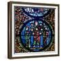 The Ark of the Covenant Window, Detail of God with the Church and the Synagogue, 12th Century-null-Framed Giclee Print