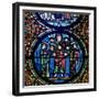 The Ark of the Covenant Window, Detail of God with the Church and the Synagogue, 12th Century-null-Framed Giclee Print