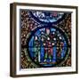 The Ark of the Covenant Window, Detail of God with the Church and the Synagogue, 12th Century-null-Framed Giclee Print