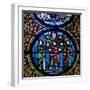 The Ark of the Covenant Window, Detail of God with the Church and the Synagogue, 12th Century-null-Framed Giclee Print