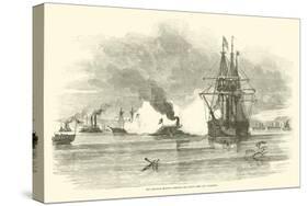 The Arkansas Running Through the Union Fleet Off Vicksburg, July 1862-null-Stretched Canvas