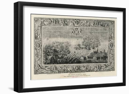 The Armada Flying to Calais, 1739-John Pine-Framed Giclee Print