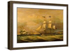 The Armed Merchantman, Helen, 1832 (Oil on Canvas)-William Clark-Framed Giclee Print