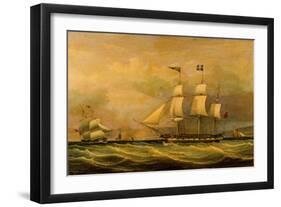 The Armed Merchantman, Helen, 1832 (Oil on Canvas)-William Clark-Framed Giclee Print