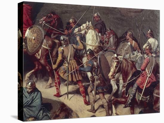 The Armies of Charlemagne, Detail from Charlemagne Crossing the Alps in 773, 1838-Eugene Schopin-Stretched Canvas