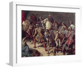 The Armies of Charlemagne, Detail from Charlemagne Crossing the Alps in 773, 1838-Eugene Schopin-Framed Giclee Print