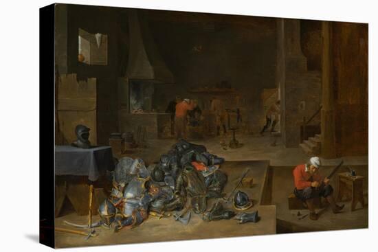 The Armorer's Shop, c.1640-1645-David the Younger Teniers-Stretched Canvas
