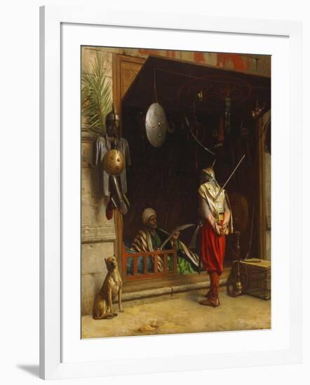 The Arms Market at Cairo; Un Marchand D'Armes Au Caire-Jean Leon Gerome-Framed Giclee Print