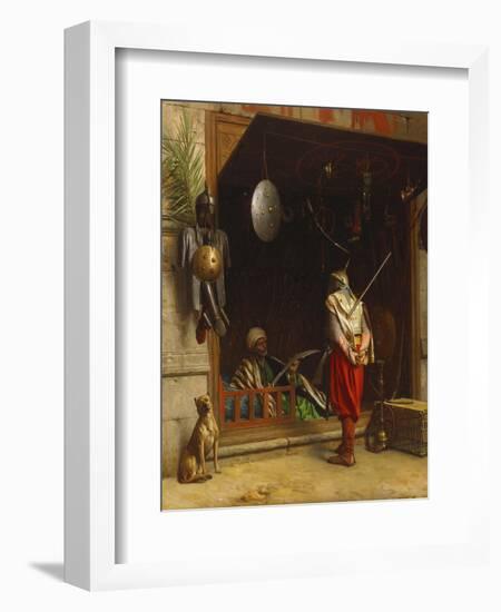 The Arms Market at Cairo; Un Marchand D'Armes Au Caire-Jean Leon Gerome-Framed Giclee Print