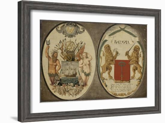 The Arms of the Dutch East India Company and of the Town of Batavia, 1651-Jeronimus Becx-Framed Giclee Print