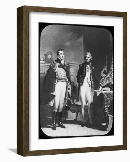 The Army and Navy, Wellington and Nelson, C1805-Newton & Co-Framed Giclee Print