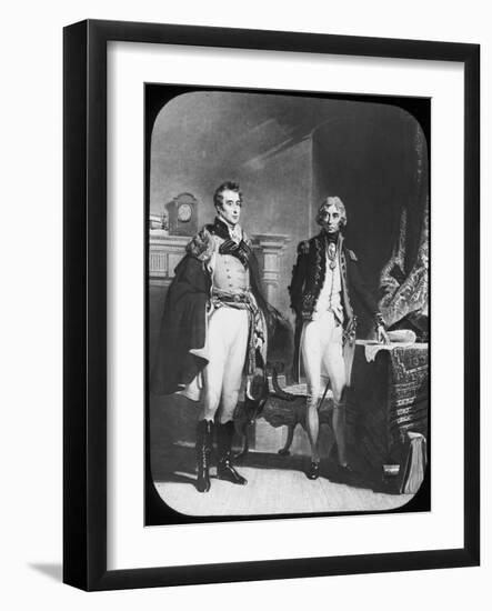 The Army and Navy, Wellington and Nelson, C1805-Newton & Co-Framed Giclee Print