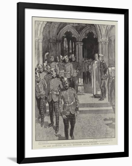 The Army Manoeuvres, the Kos Borderers Leaving Salisbury Cathedral-Frank Craig-Framed Giclee Print