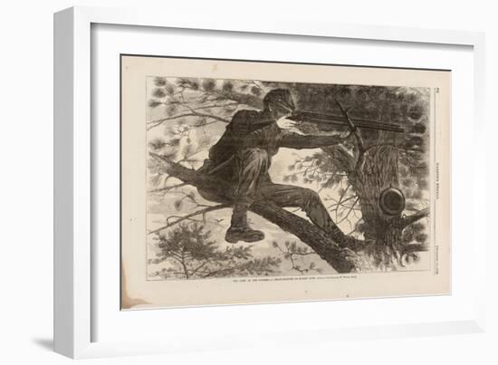 The Army of the Potomac, a Sharp-Shooter on Picket Duty, Harper's Weekly, November 15, 1862-Winslow Homer-Framed Giclee Print