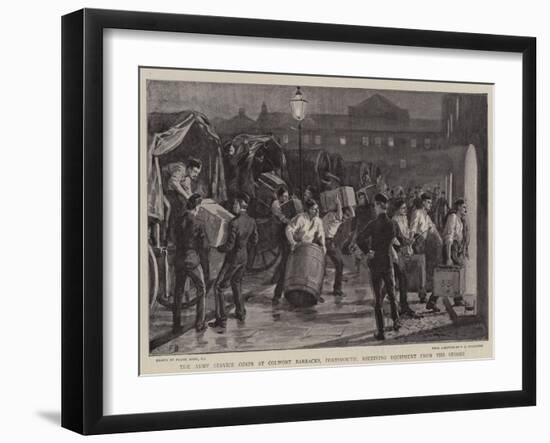 The Army Service Corps at Colwort Barracks, Portsmouth, Receiving Equipment from the Stores-Frank Dadd-Framed Giclee Print