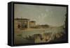 The Arno at Florence-Thomas Patch-Framed Stretched Canvas