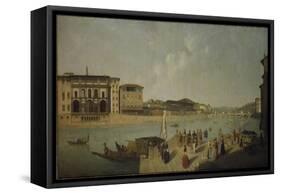 The Arno at Florence-Thomas Patch-Framed Stretched Canvas