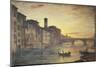 The Arno River and the Holy Trinity Bridge in Florence-Antonio Fontanesi-Mounted Giclee Print