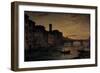 The Arno River in Ponte Santa Trinita, C.1866 ( Oil on Canvas)-Antonio Fontanesi-Framed Giclee Print