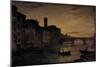 The Arno River in Ponte Santa Trinita, C.1866 ( Oil on Canvas)-Antonio Fontanesi-Mounted Giclee Print
