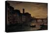 The Arno River in Ponte Santa Trinita, C.1866 ( Oil on Canvas)-Antonio Fontanesi-Stretched Canvas