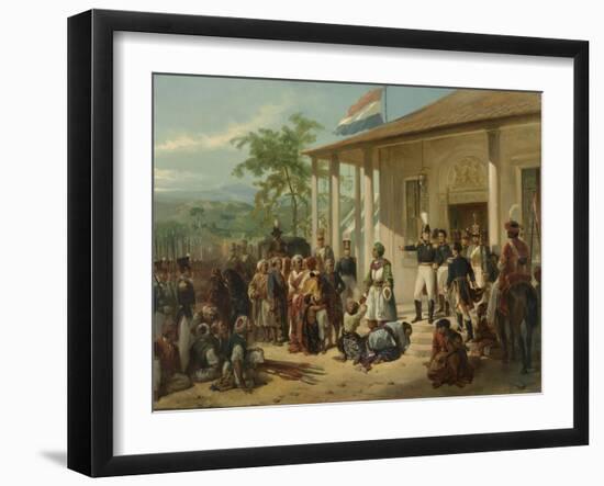 The Arrest of Diepo Negoro by Lieutenant-General Baron De Kock, c.1830-35-Nicholas Pieneman-Framed Giclee Print