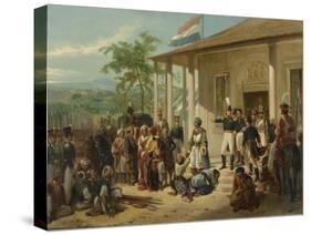 The Arrest of Diepo Negoro by Lieutenant-General Baron De Kock, c.1830-35-Nicholas Pieneman-Stretched Canvas