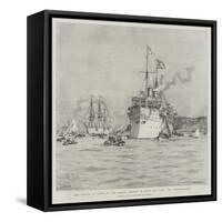 The Arrival at Cowes of the German Emperor on Board His Yacht, the Hohenzollern-Eduardo de Martino-Framed Stretched Canvas