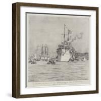 The Arrival at Cowes of the German Emperor on Board His Yacht, the Hohenzollern-Eduardo de Martino-Framed Giclee Print