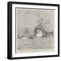 The Arrival at Cowes of the German Emperor on Board His Yacht, the Hohenzollern-Eduardo de Martino-Framed Giclee Print