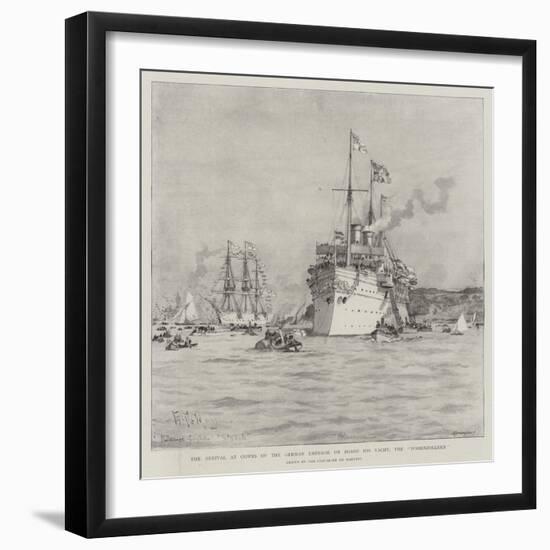 The Arrival at Cowes of the German Emperor on Board His Yacht, the Hohenzollern-Eduardo de Martino-Framed Giclee Print