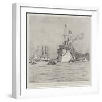 The Arrival at Cowes of the German Emperor on Board His Yacht, the Hohenzollern-Eduardo de Martino-Framed Giclee Print