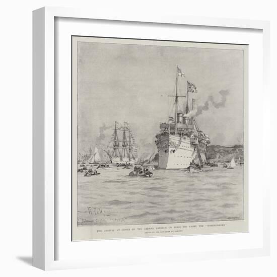 The Arrival at Cowes of the German Emperor on Board His Yacht, the Hohenzollern-Eduardo de Martino-Framed Giclee Print