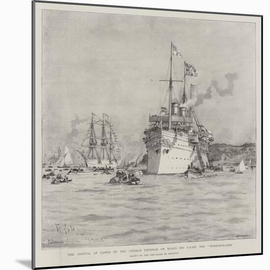 The Arrival at Cowes of the German Emperor on Board His Yacht, the Hohenzollern-Eduardo de Martino-Mounted Giclee Print